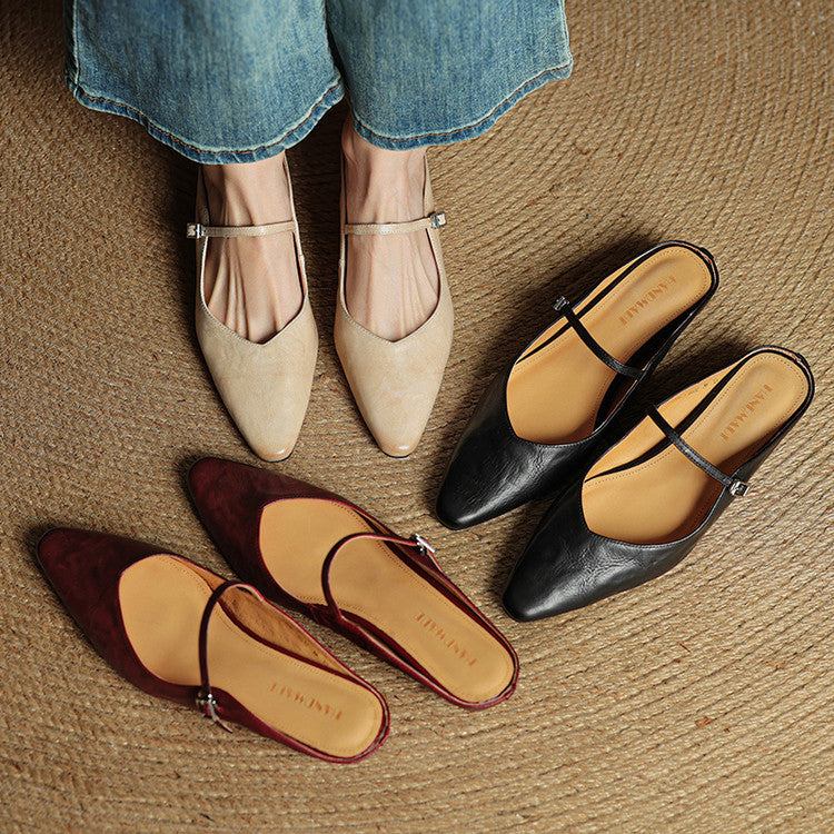 LYRIA Genuine Leather Mules
