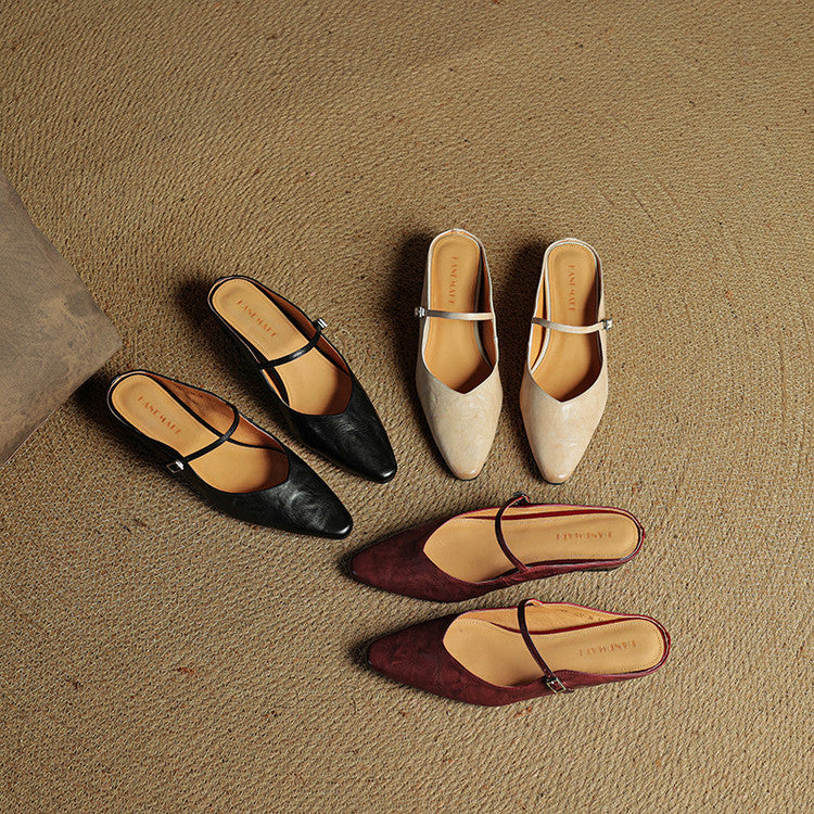 LYRIA Genuine Leather Mules