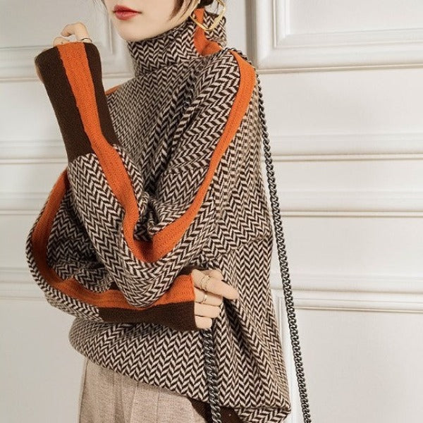 NALINE Contrasting Turtleneck Sweater