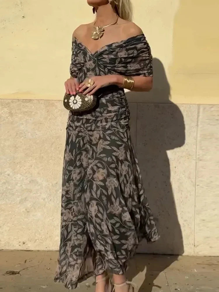 Selvara Elegant V-Neck Dress