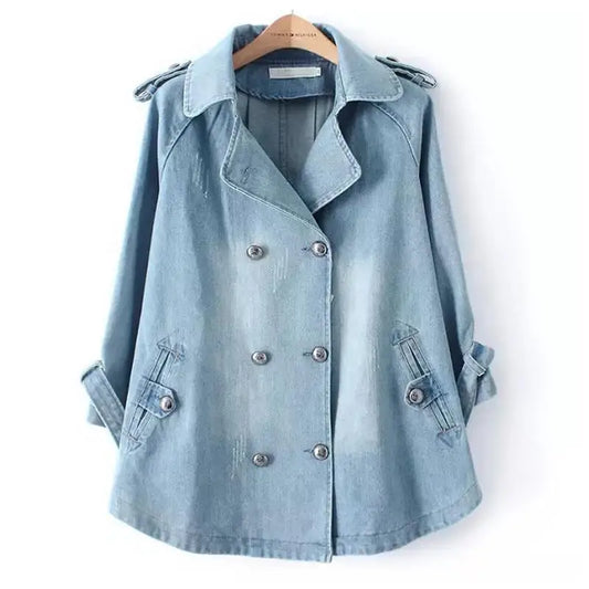 Casual Denim Cape Coat