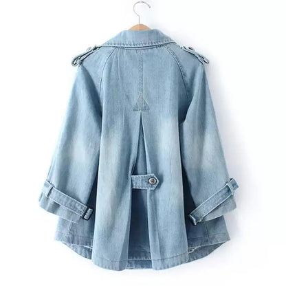 Casual Denim Cape Coat