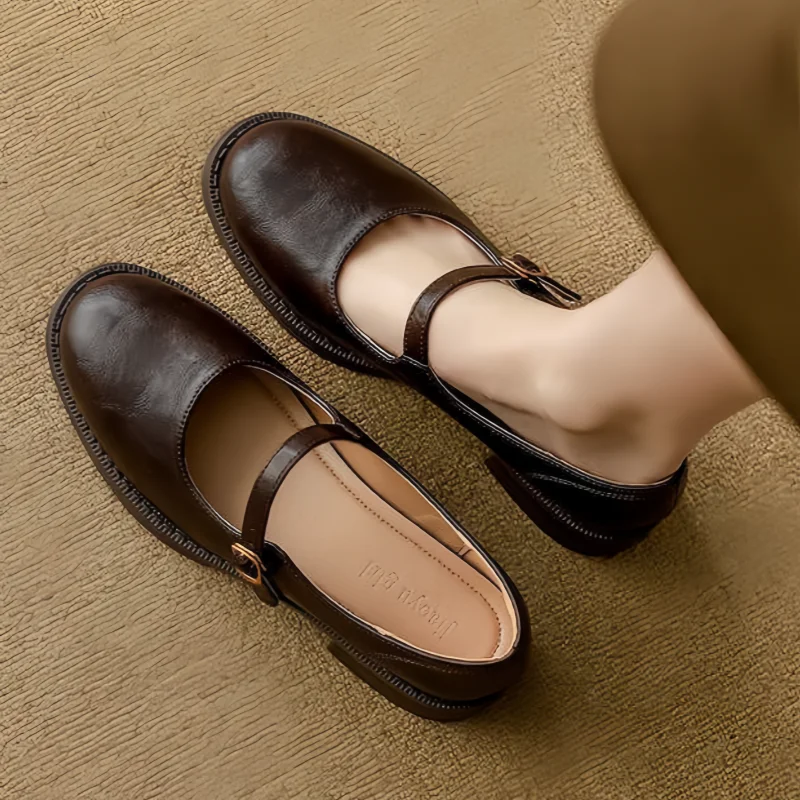 Classic Comfort Mary Janes Made From Leather