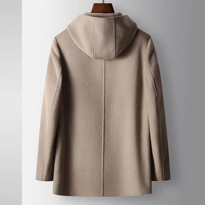 Pure Wool Hooded Coat