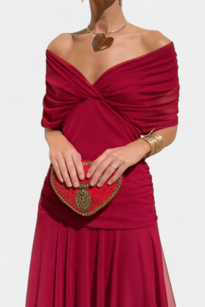 Selvara Elegant V-Neck Dress