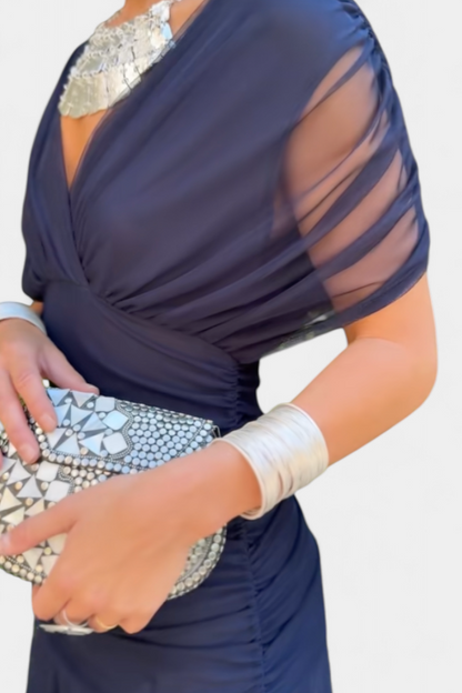 Selvara Elegant V-Neck Dress