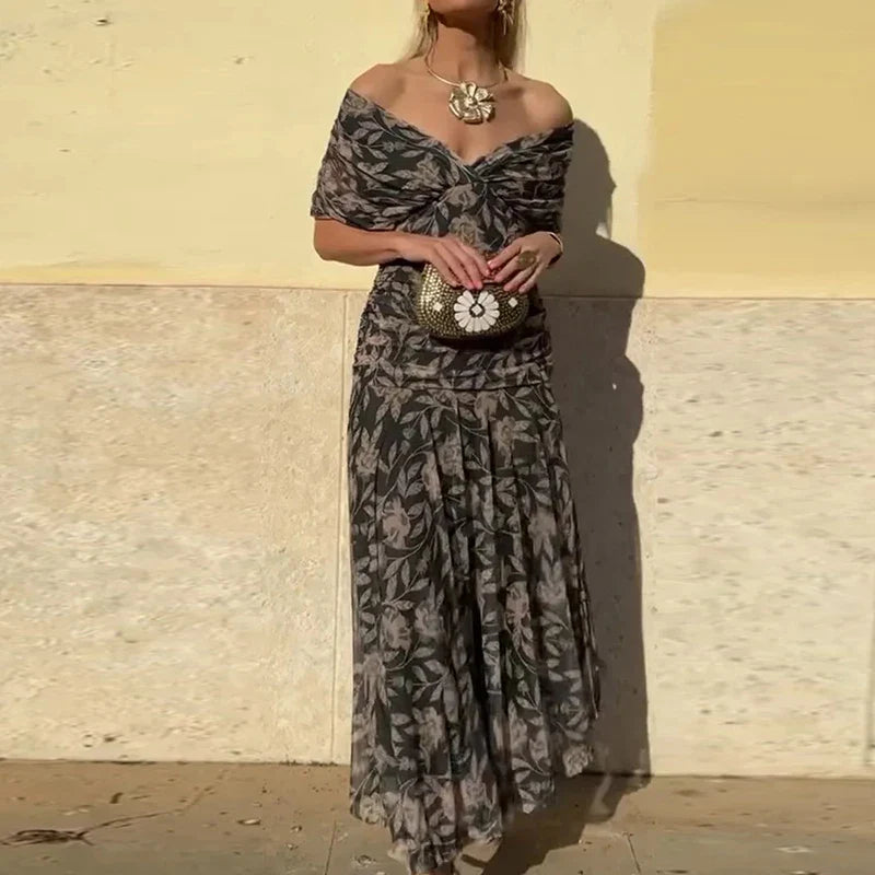 Selvara Elegant V-Neck Dress