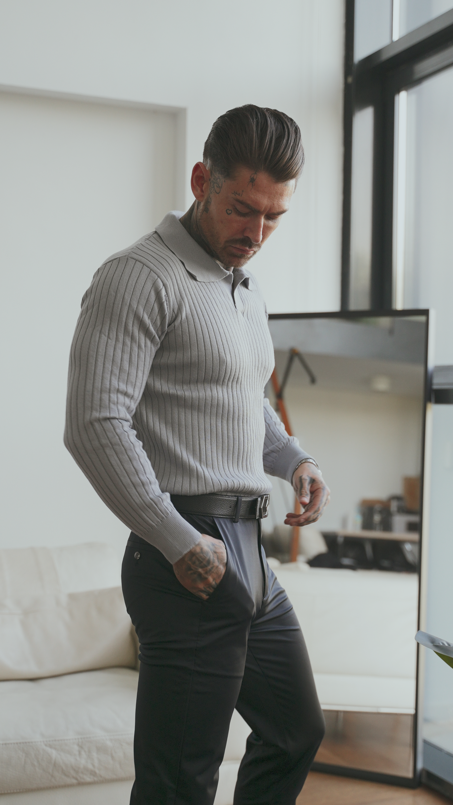 RENVO Muscle Fit Knit Sweater