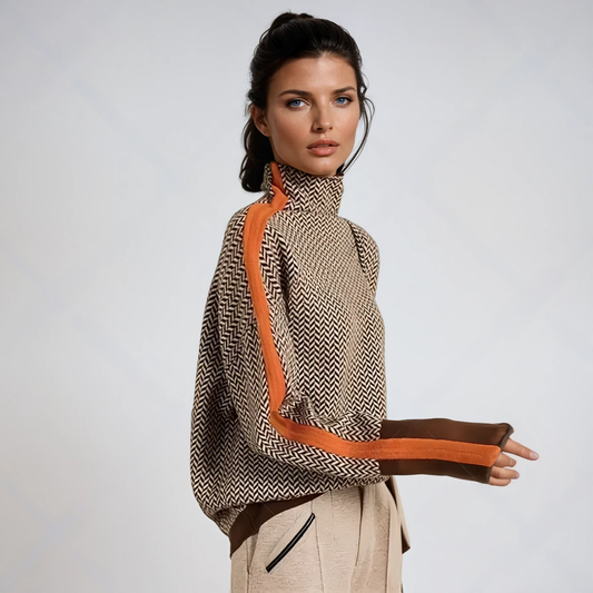 NALINE Contrasting Turtleneck Sweater