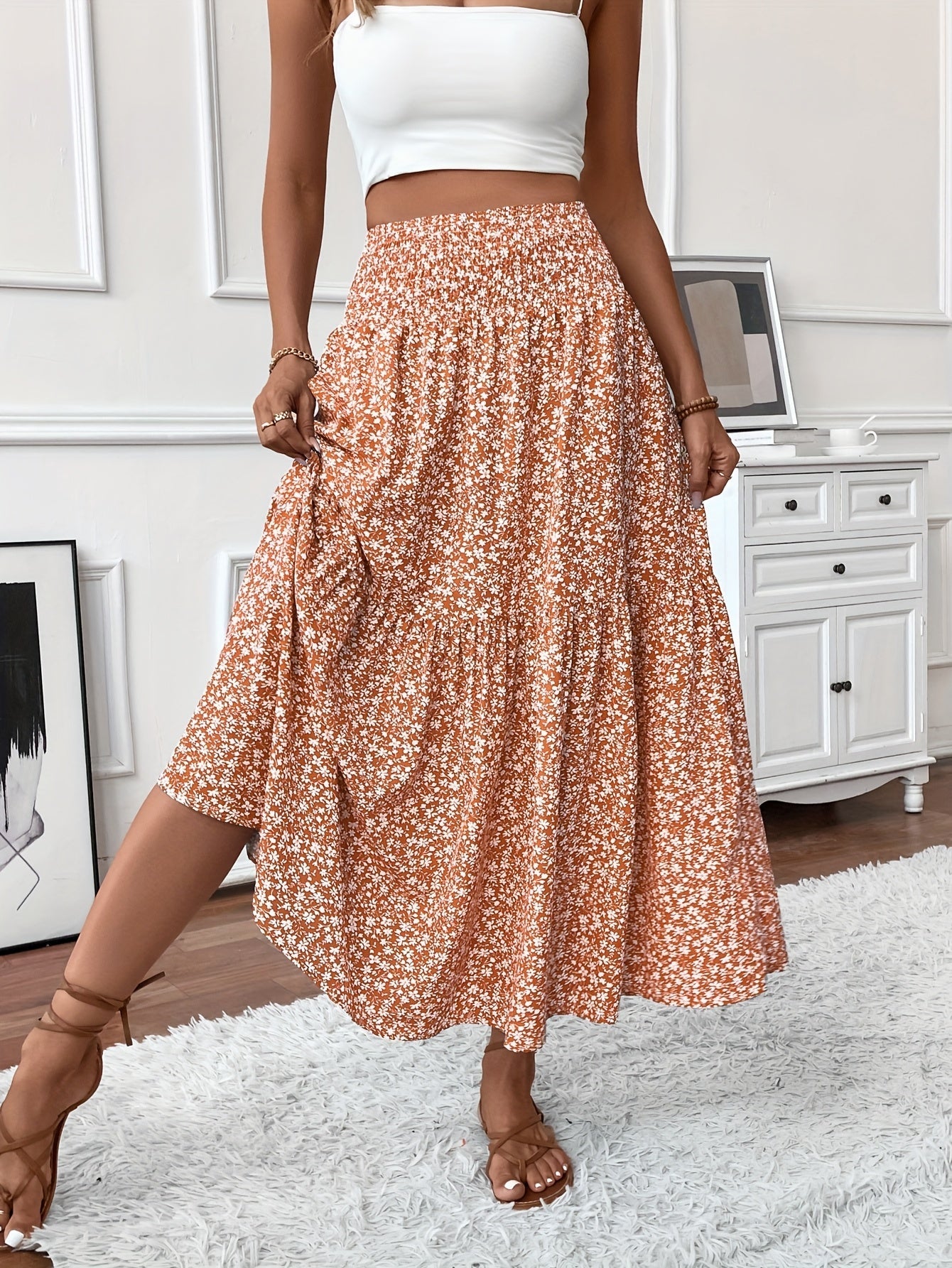 Elena Floral Print Ditsy Skirt