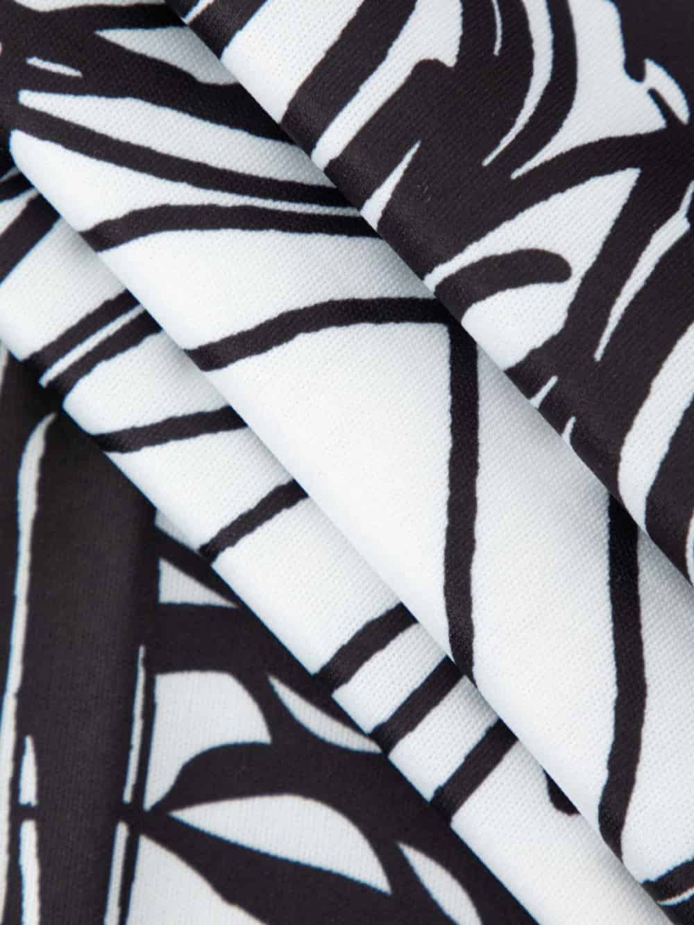 Short Sleeve Mini Dress with Abstract Line Print