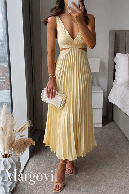 ALUNIA Pleated Maxi Dress