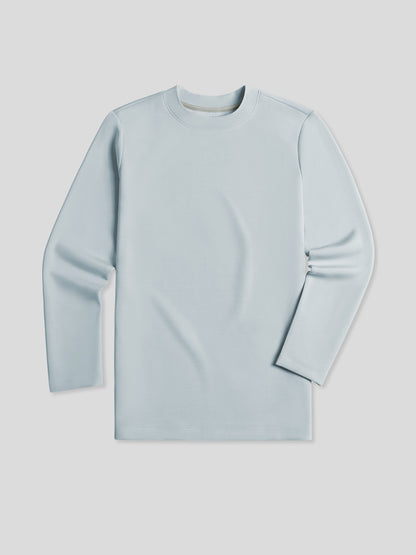 Modal Blend Elbow Patch Long Sleeve Tee:Slim Fit