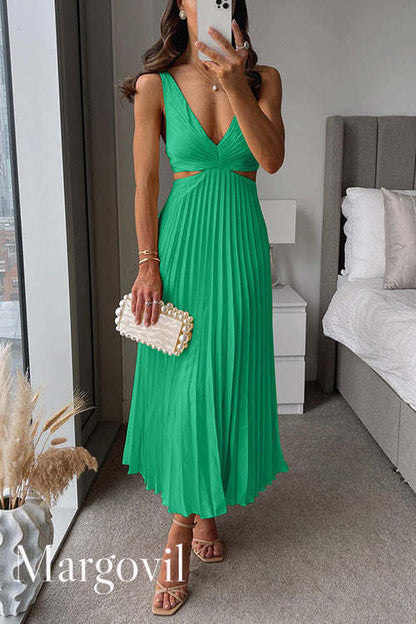 ALUNIA Pleated Maxi Dress