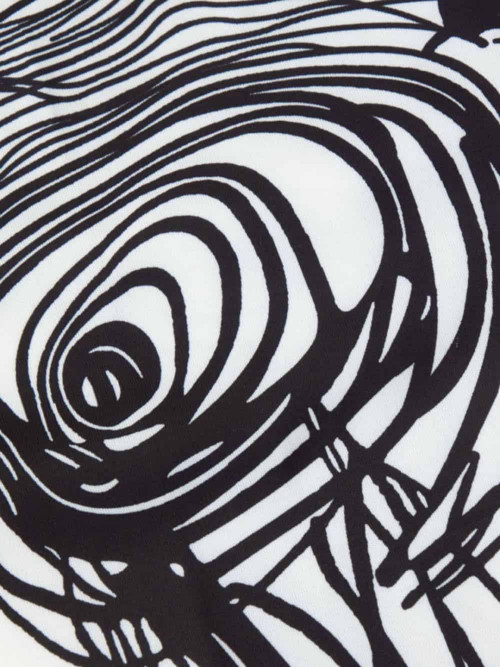 Short Sleeve Mini Dress with Abstract Line Print