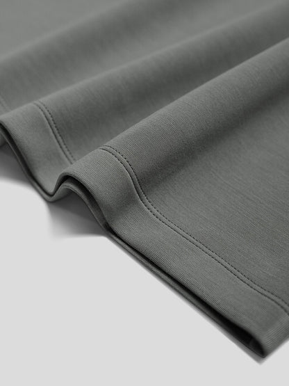 Modal Blend Elbow Patch Long Sleeve Tee:Slim Fit