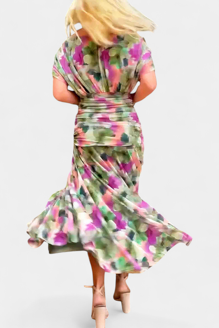 Selvara Elegant V-Neck Dress