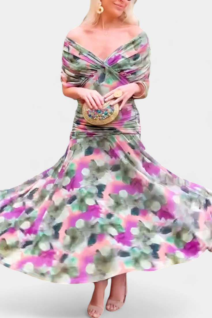 Selvara Elegant V-Neck Dress