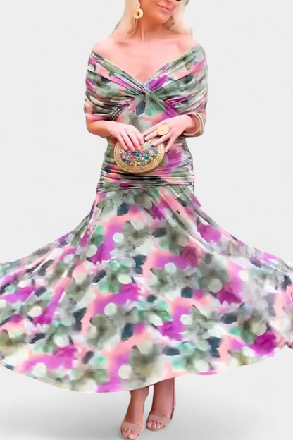 Selvara Elegant V-Neck Dress