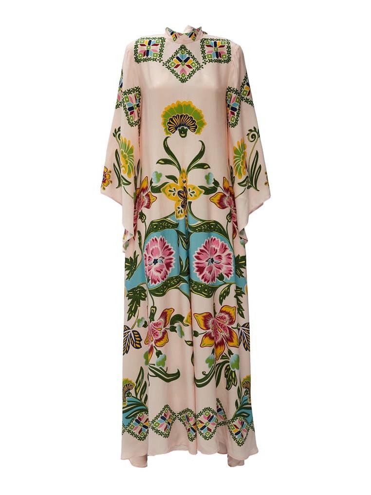 Elegant Floral Print Maxi Dress with Flowing Design